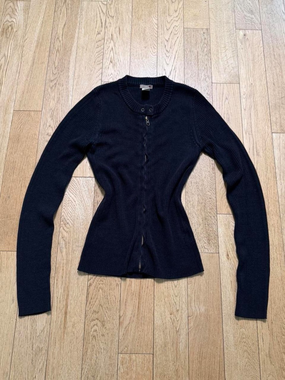 Vintage Forever 21 Ribbed Zip Front Cardigan Moto Sweater